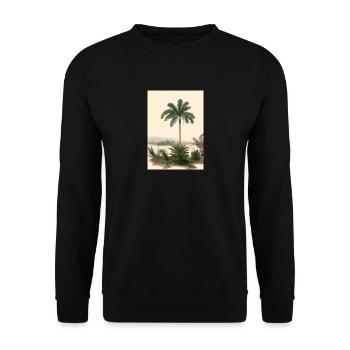 Palme am See - Unisex Pullover - Schwarz - Vorne - Alina (178cm) & Michal (187cm)