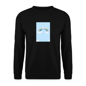Regenbogen und Wolken - Unisex Pullover - Schwarz - Vorne - Alina (178cm) & Michal (187cm)