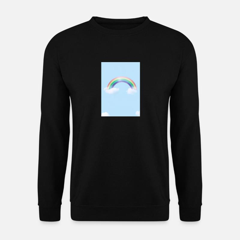 Regenbogen und Wolken - Unisex Pullover - Schwarz