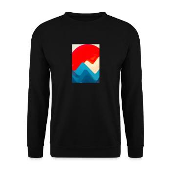 Retro Berge und Sonne - Unisex Pullover - Schwarz - Vorne - Alina (178cm) & Michal (187cm)
