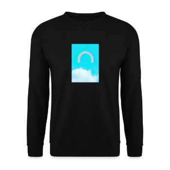 Regenbogen und Wolken - Unisex Pullover - Schwarz - Vorne - Alina (178cm) & Michal (187cm)