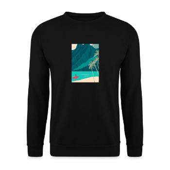 Surfen Strand - Unisex Pullover - Schwarz - Vorne - Alina (178cm) & Michal (187cm)