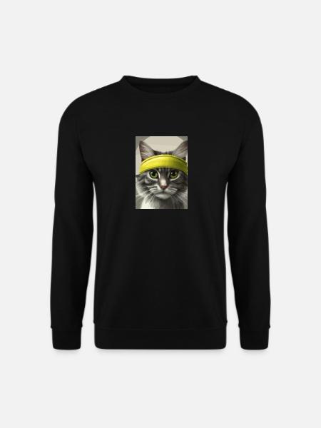 Tennis-Katze - Unisex Pullover - Schwarz