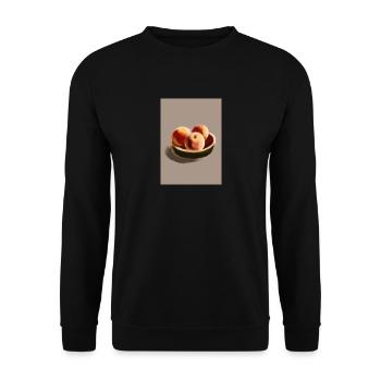 Drei Pfirsiche - Unisex Pullover - Schwarz - Vorne - Alina (178cm) & Michal (187cm)