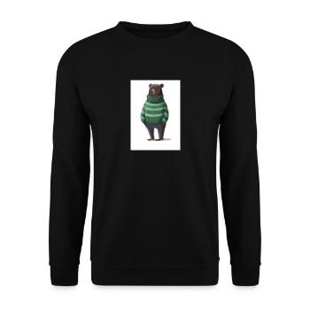 Bär im Winter Pullover - Unisex Pullover - Schwarz - Vorne - Alina (178cm) & Michal (187cm)