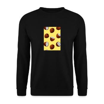 Kokosnuss-Muster - Unisex Pullover - Schwarz - Vorne - Alina (178cm) & Michal (187cm)