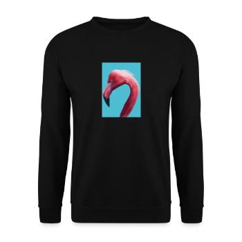 Flamingo-Kopf - Unisex Pullover - Schwarz - Vorne - Alina (178cm) & Michal (187cm)