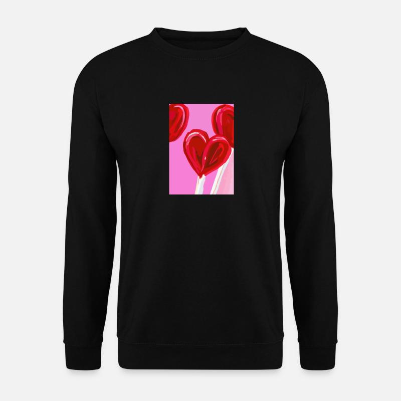 Herz-Lollipop - Unisex Pullover - Schwarz