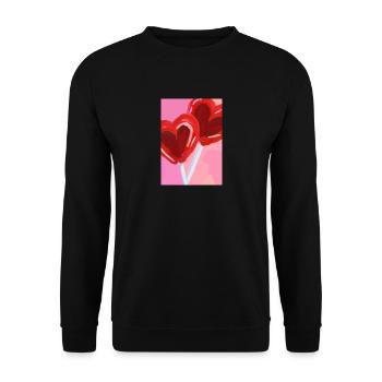 Herz-Lollipop - Unisex Pullover - Schwarz - Vorne - Alina (178cm) & Michal (187cm)