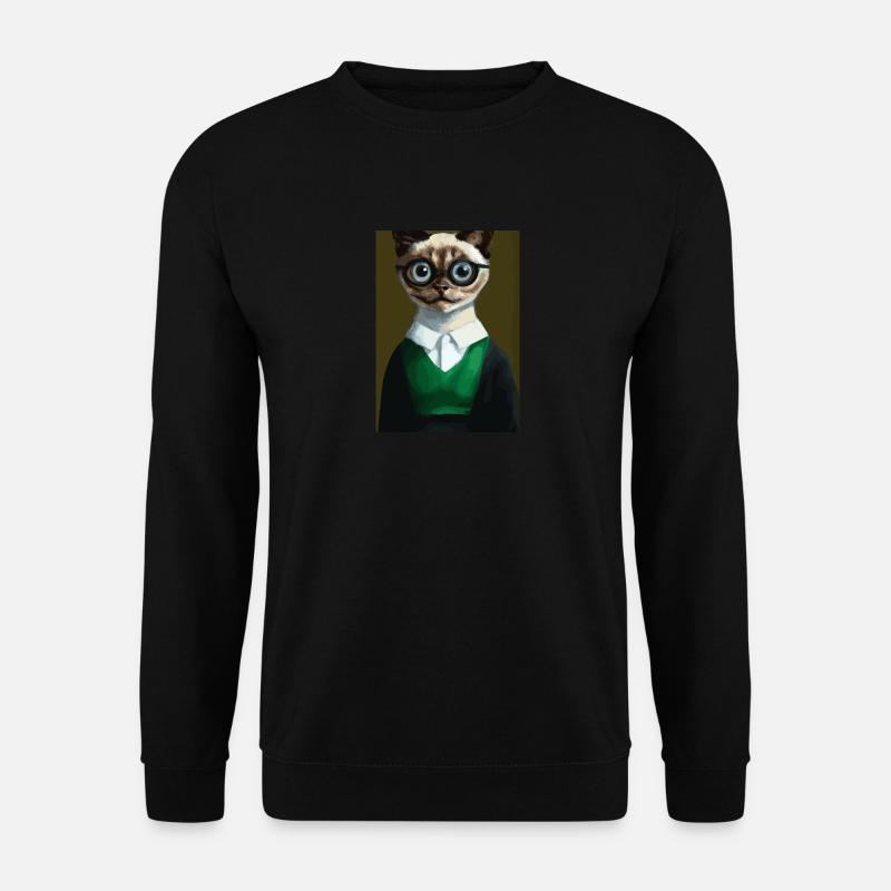 Nerd-Katze - Unisex Pullover - Schwarz
