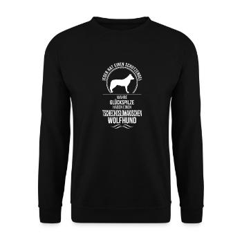 TSCHECHOSLOWAKISCHER WOLFHUND Schutzengel Wilsigns - Unisex Pullover - Schwarz - Vorne - Alina (178cm) & Michal (187cm)