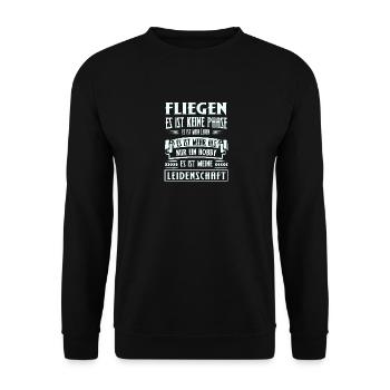 Fliegen - Es ist keine Phase - Unisex Pullover - Schwarz - Vorne - Alina (178cm) & Michal (187cm)