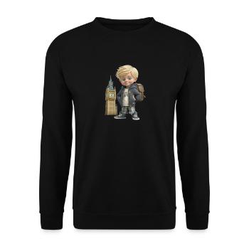 Garçon Souriant - BIG BEN - Souvenir de Londres - Sweat-shirt Unisexe - noir - Devant - Alina (178cm) & Michal (187cm)