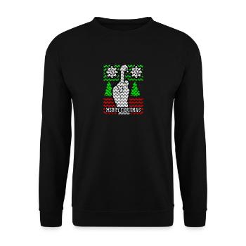 Christmas Ugly Merry Christmas Xmas Gift - Unisex Sweatshirt - black - Front - Alina (178cm) & Michal (187cm)