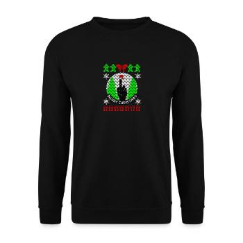Christmas Ugly Merry Christmas Xmas Gift - Unisex Sweatshirt - black - Front - Alina (178cm) & Michal (187cm)