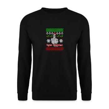 Christmas Ugly Merry Christmas Xmas Gift - Unisex Sweatshirt - black - Front - Alina (178cm) & Michal (187cm)