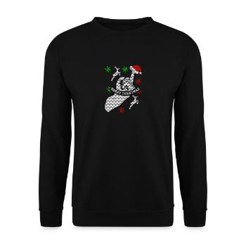 Vilain Noël Joyeux Noël cadeau de Noël - Sweat-shirt Unisexe - noir - Devant - Alina (178cm) & Michal (187cm)