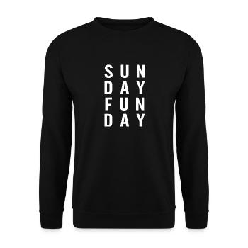 Sunday Funday Holiday Lover Quotes - Unisex Sweatshirt - black - Front - Alina (178cm) & Michal (187cm)