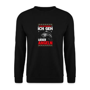 Weihnachtsmann Angeln Weihnachtsfest Weihnachten - Unisex Pullover - Schwarz - Vorne - Alina (178cm) & Michal (187cm)