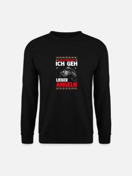 Weihnachtsmann Angeln Weihnachtsfest Weihnachten - Unisex Pullover - Schwarz