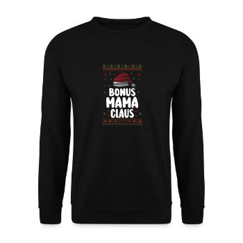 Noël Père Noël Bonus Maman Noël - Sweat-shirt Unisexe - noir - Devant - Alina (178cm) & Michal (187cm)