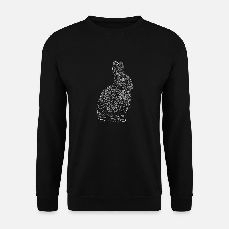 Rabbit design white - Unisex Sweatshirt - black