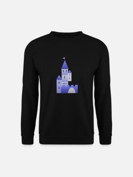 Burg Ritter Schloss Türme Festung Ritterburg Mauer - Unisex Pullover - Schwarz