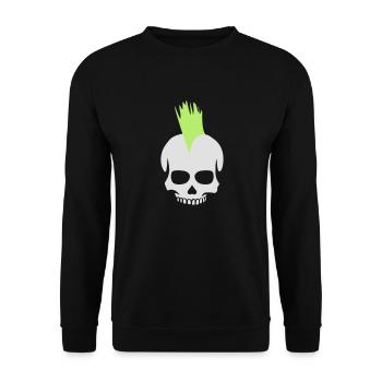 Punk Totenkopf - Unisex Pullover - Schwarz - Vorne - Alina (178cm) & Michal (187cm)