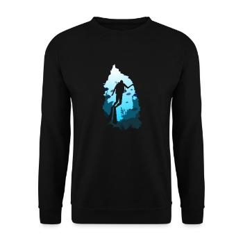 plongee - Sweat-shirt Unisexe - noir - Devant - Alina (178cm) & Michal (187cm)