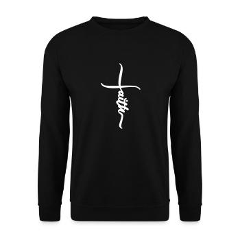 Faith - Faith Jesus Cross chirstliches gift - Unisex Sweatshirt - black - Front - Alina (178cm) & Michal (187cm)
