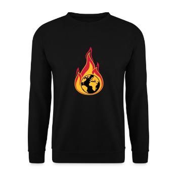 erde on fire planet heimat klimawandel globale erw - Unisex Pullover - Schwarz - Vorne - Alina (178cm) & Michal (187cm)