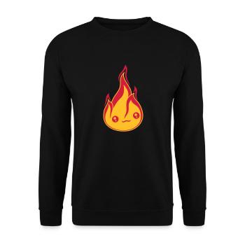 suess gesicht niedlich klein comic cartoon feuer f - Unisex Pullover - Schwarz - Vorne - Alina (178cm) & Michal (187cm)