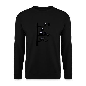viele eulen - Unisex Pullover - Schwarz - Vorne - Alina (178cm) & Michal (187cm)
