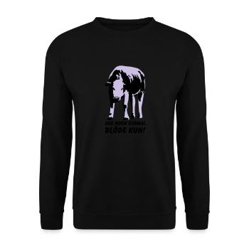 Dumme Kuh? - Unisex Pullover - Schwarz - Vorne - Alina (178cm) & Michal (187cm)