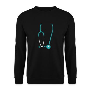 stethoscope systemically important corona hero doctor corona - Unisex Sweatshirt - black - Front - Alina (178cm) & Michal (187cm)