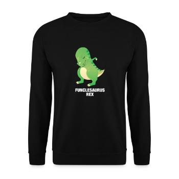 Funclesaurus Rex | Cool Fun Uncle Design - Unisex Sweatshirt - black - Front - Alina (178cm) & Michal (187cm)