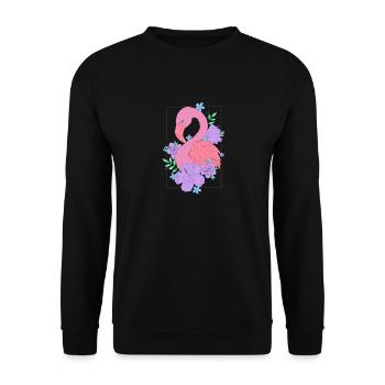 Flamingo Flower Flower - Sweat-shirt Unisexe - noir - Devant - Alina (178cm) & Michal (187cm)