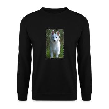 weißer Engel - Unisex Pullover - Schwarz - Vorne - Alina (178cm) & Michal (187cm)