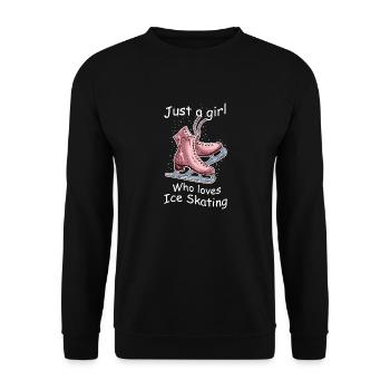 Just a girl who loves ice skating Eis kunst lauf - Unisex Pullover - Schwarz - Vorne - Alina (178cm) & Michal (187cm)