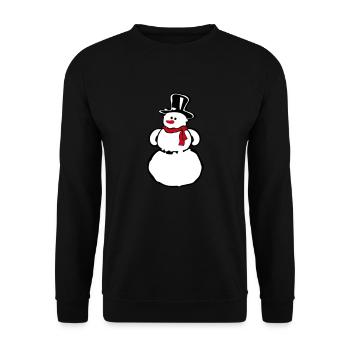 Schneemann - Unisex Pullover - Schwarz - Vorne - Alina (178cm) & Michal (187cm)