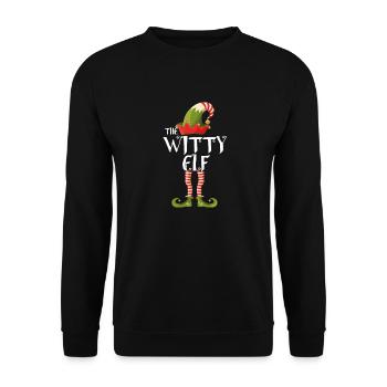 witty elf family matching christmas - Unisex Sweatshirt - black - Front - Alina (178cm) & Michal (187cm)