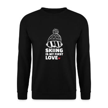 Ich Liebe Skifahren Stilvolles - Unisex Pullover - Schwarz - Vorne - Alina (178cm) & Michal (187cm)