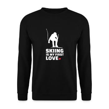 Ich Liebe Skifahren Stilvolles - Unisex Pullover - Schwarz - Vorne - Alina (178cm) & Michal (187cm)