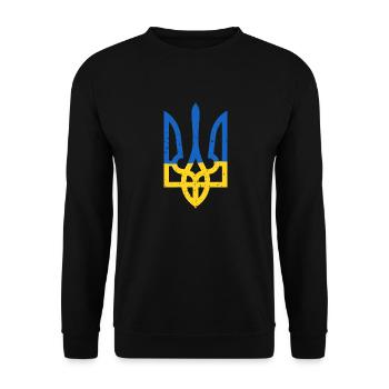 ukraine flag trident - Unisex Pullover - Schwarz - Vorne - Alina (178cm) & Michal (187cm)