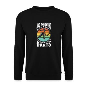 Axe Hatchet Throwing Hatchet Ax Thrower Funny - Unisex Pullover - Schwarz - Vorne - Alina (178cm) & Michal (187cm)