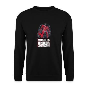 Muscles Under Construction - Unisex Sweatshirt - black - Front - Alina (178cm) & Michal (187cm)