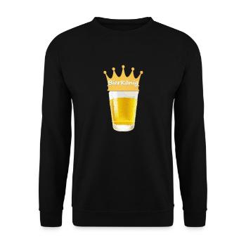 Bierkönig - Bier - Bierglas - Bierkrug - Unisex Pullover - Schwarz - Vorne - Alina (178cm) & Michal (187cm)