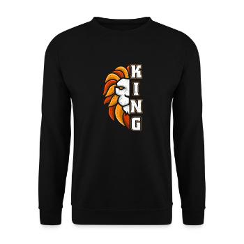 Sei König - Unisex Pullover - Schwarz - Vorne - Alina (178cm) & Michal (187cm)