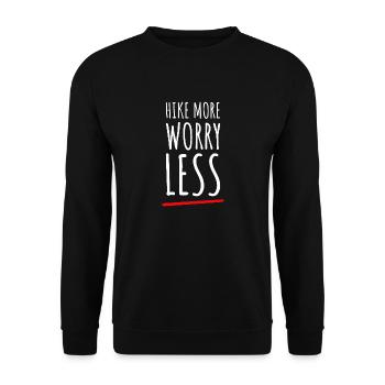 Randonnée Plus Souciez-vous moins. Conception de randonnée pédestre - Sweat-shirt Unisexe - noir - Devant - Alina (178cm) & Michal (187cm)