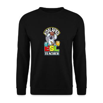 ESL Teacher Linguist Koalafied ESL Teacher Funny - Unisex Pullover - Schwarz - Vorne - Alina (178cm) & Michal (187cm)